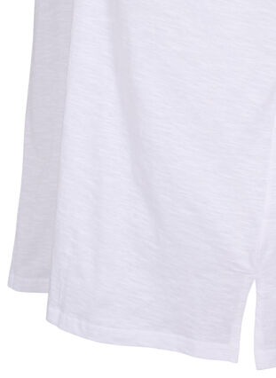 Ensfarget oversized T-skjorte med V-hals, Bright White, Packshot image number 3