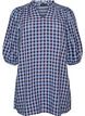 Tunika med gingham-sjekk og volangkrage, Bl&aring;, Packshot image number 0