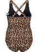 Badedrakt med kryss på ryggen og uttagbare innlegg, Leopard Print, Packshot image number 1