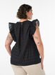 Ermel&oslash;s bluse med tekstur og volanger, Svart, Model image number 2