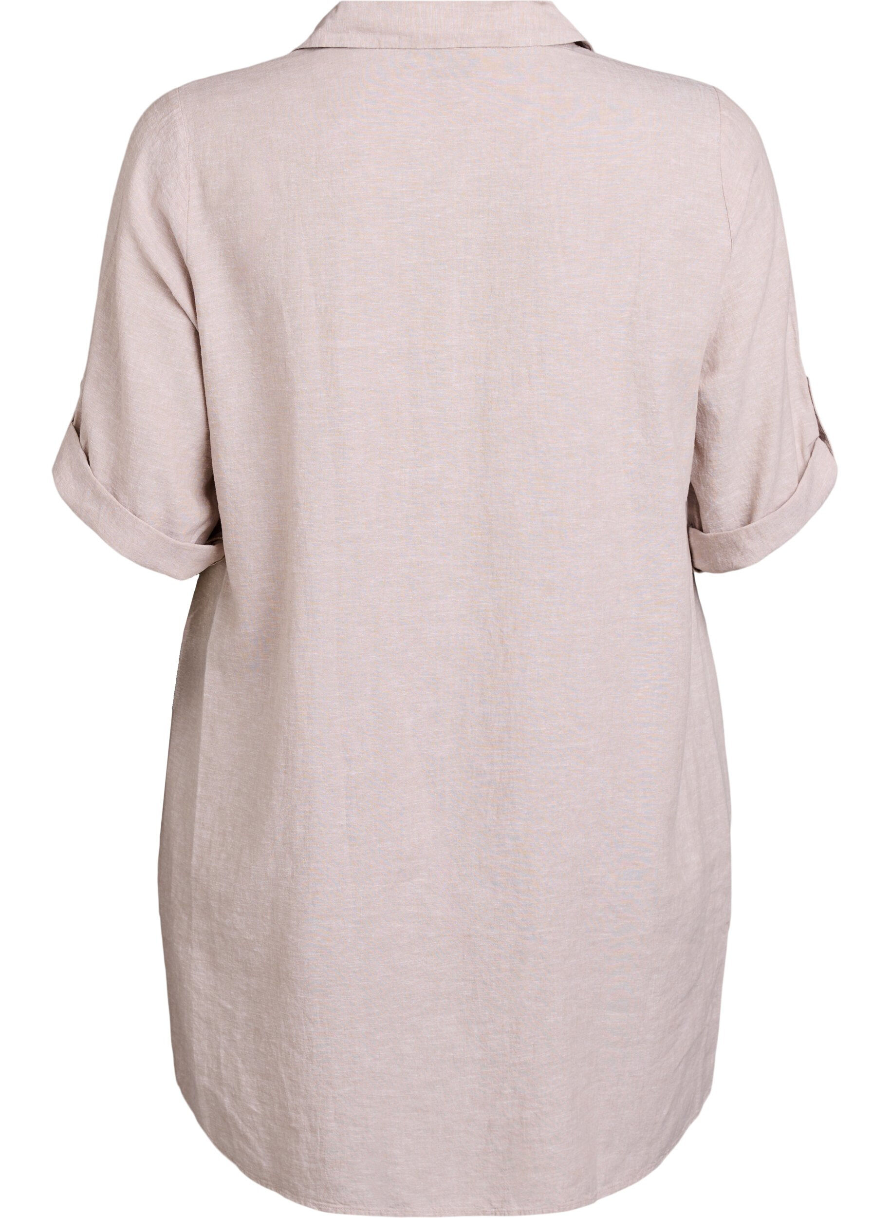 ZizziTunika i lin og viskose med A-form, Beige, Packshot image number 1