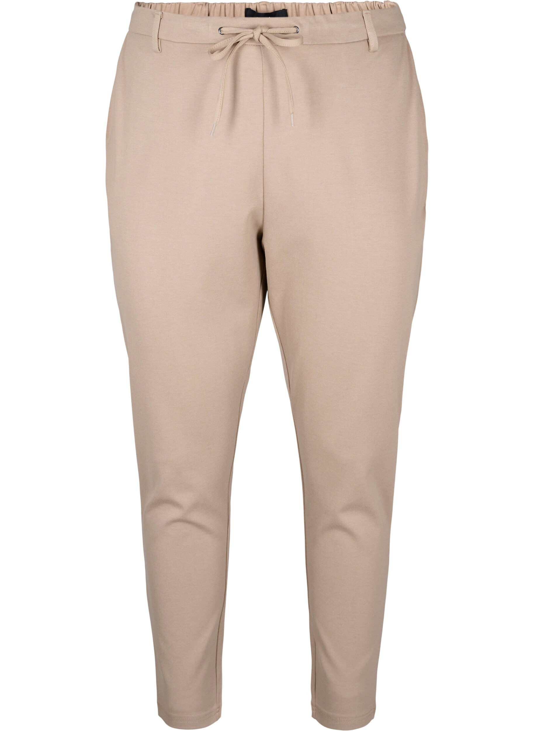 ZizziCroppede Maddison-bukser, Beige, Packshot image number 0