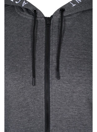 Treningsjakke med glidelås og hette, Dark Grey Melange, Packshot image number 2