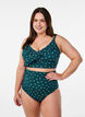 Bikinitopp med prikker og volangdetaljer, Gr&oslash;nn, Model image number 1
