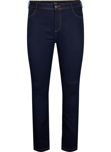 Super slim Amy jeans med høyt liv, Blue denim, Packshot image number 0