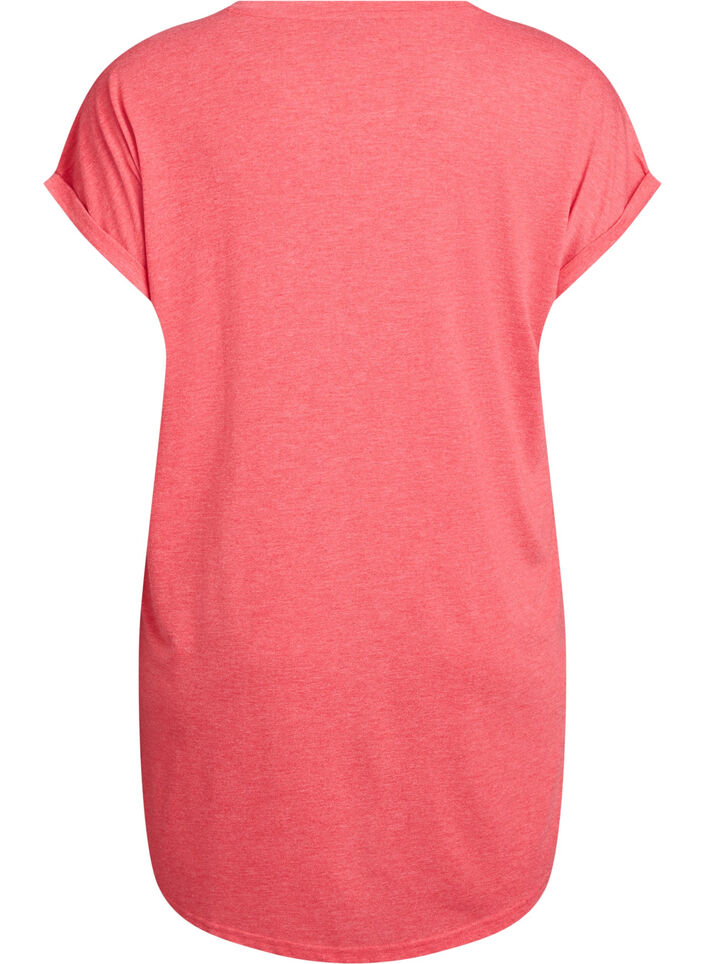 Nattkjole med korte ermer og tekstprint, R&oslash;d, Packshot image number 1