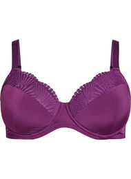 Polstret bh med blondedetaljer, Plum Purple