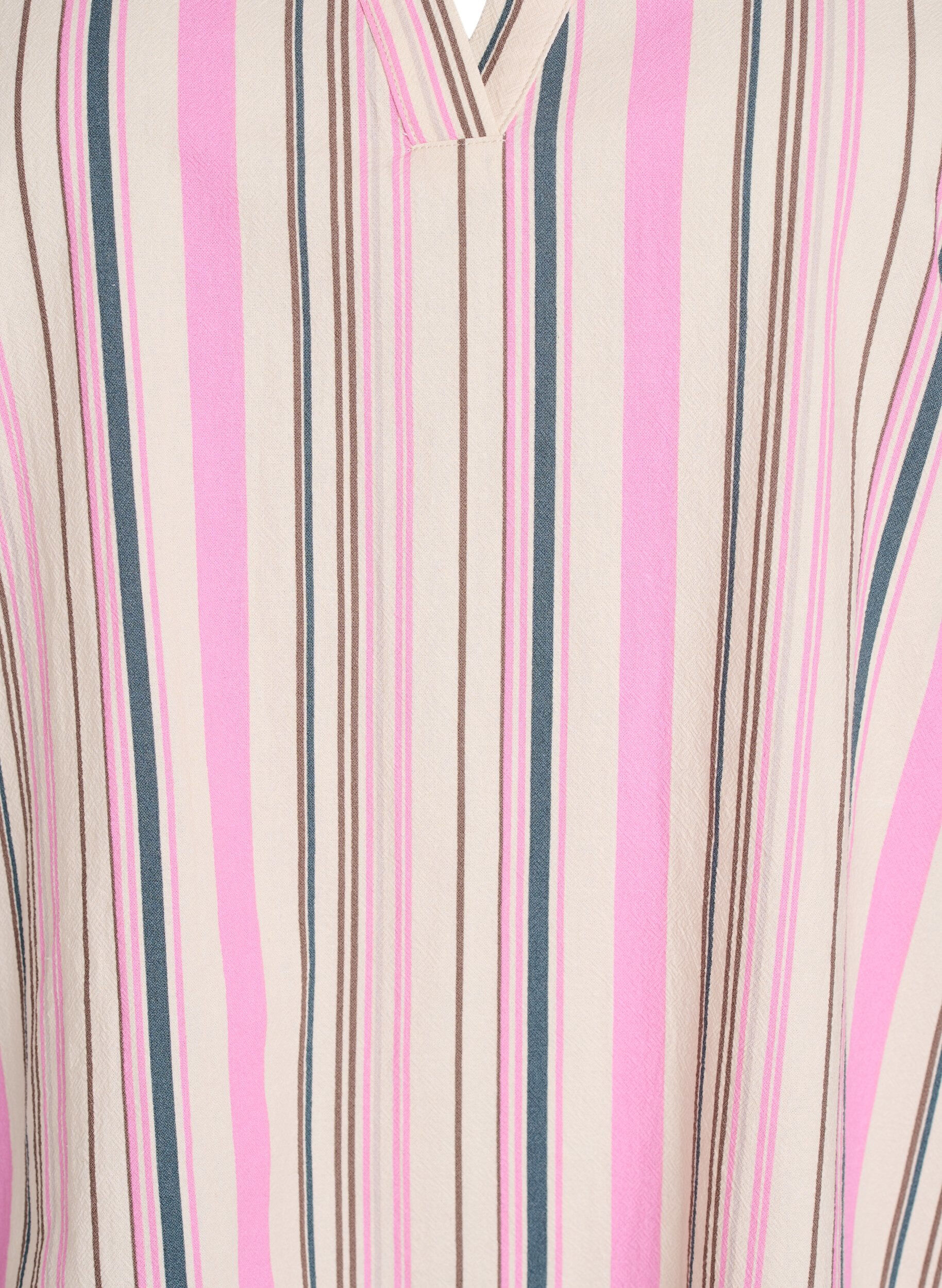 Zizzi Tunika med V-hals og rysjedetaljer, Vanilje, Packshot image number 2