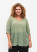 Prikkete bluse med 1/2 ermer, Seagrass Dot, Model image number 0