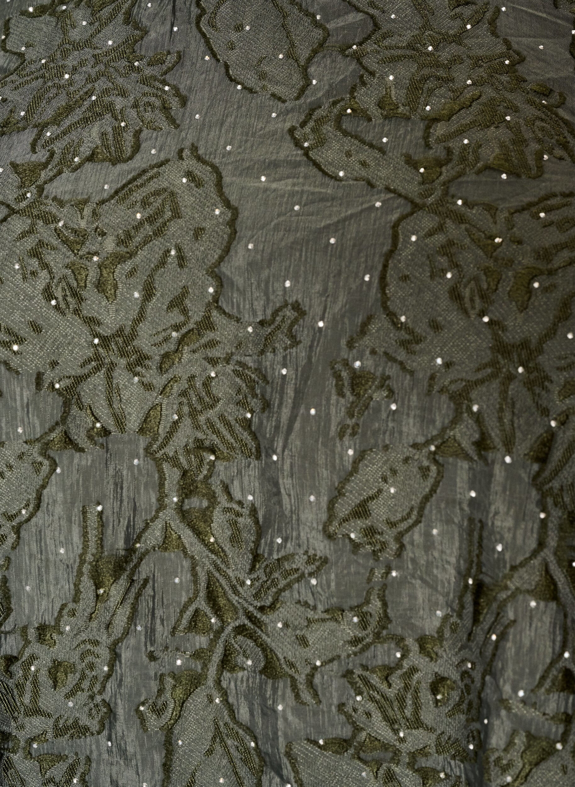 ZizziJacquard bluse med glitrende detaljer og puffede ermer, Gr&oslash;nn, Packshot image number 2