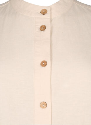 Skjorte i linblanding med lommer, Sandshell, Packshot image number 2