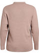 Ribbestrikket genser med polokrage og glidelås, Beige, Packshot image number 1