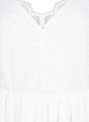 Festkjole med blonder og empiremidje, Bright White, Packshot image number 2