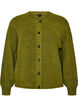Ribbestrikket cardigan med knapper, Gr&oslash;nn, Packshot image number 0