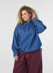 Denimbluse med ballongfasong, Bl&aring;, Model image number 0