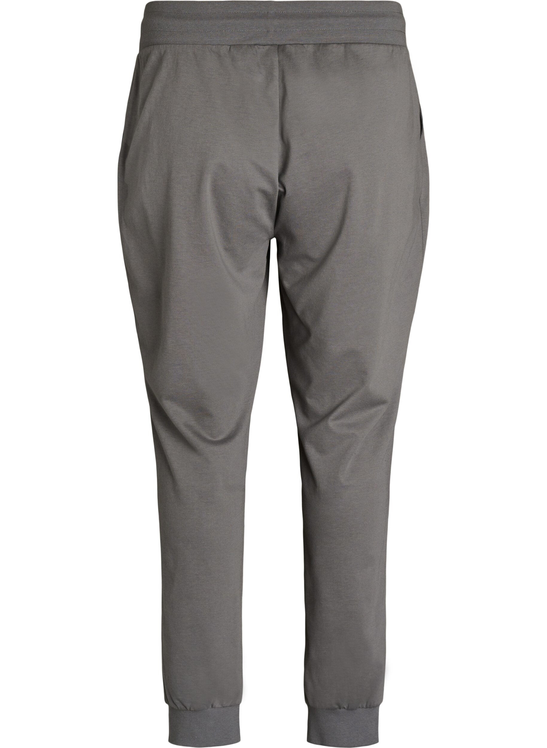 ZizziL&oslash;se joggebukser med lommer, Gr&aring;, Packshot image number 1