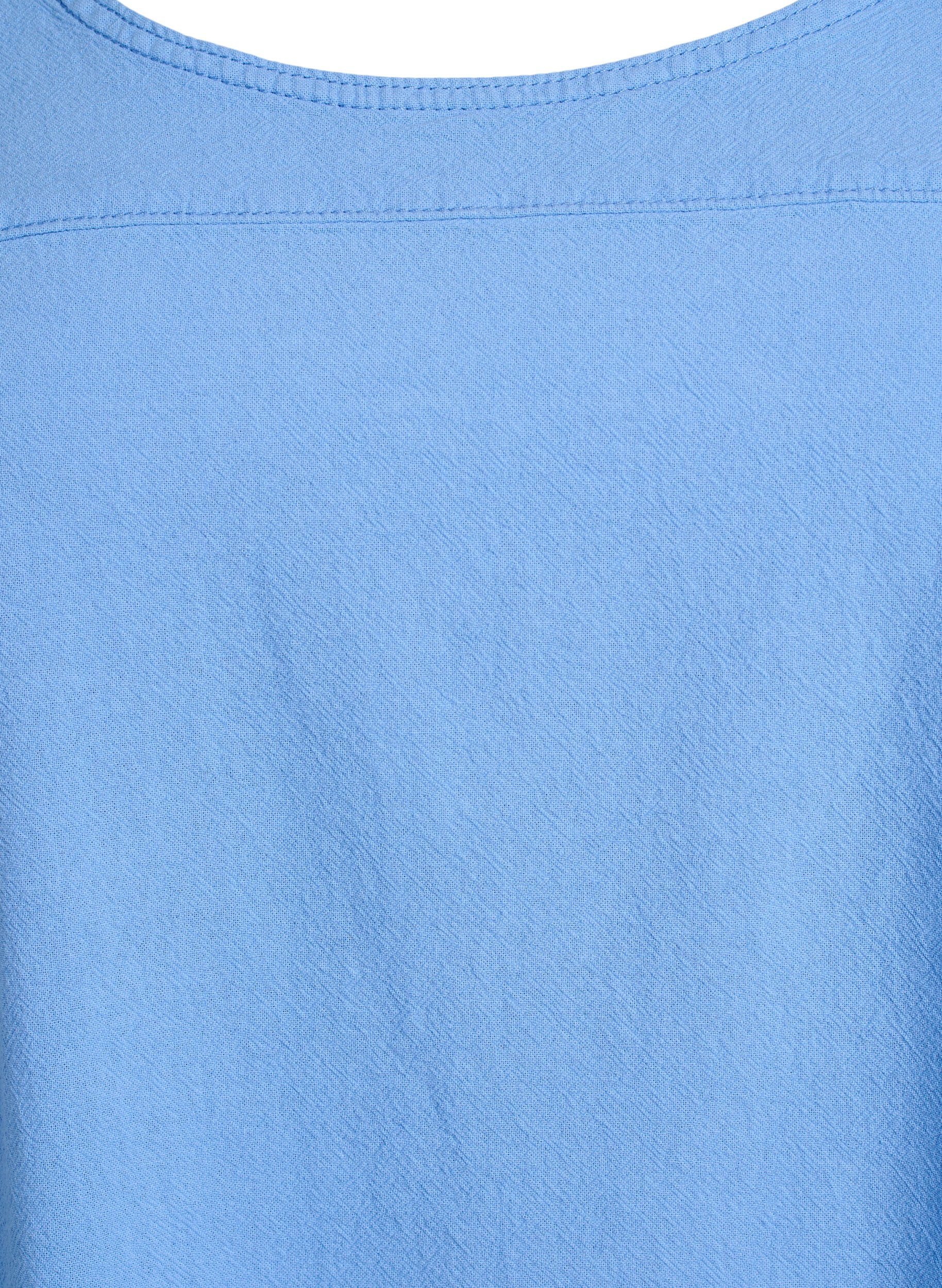 Zizzi Kortermet bomullskjole, Bl&aring;, Packshot image number 2