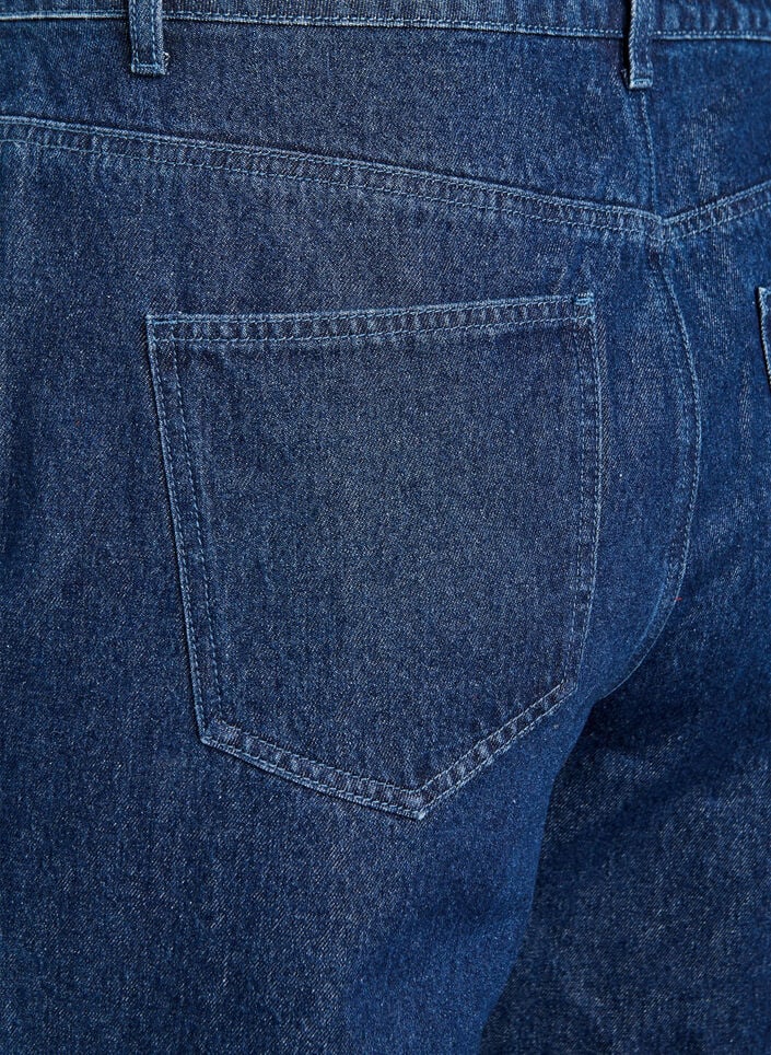 Jeans med vide ben og nagler med høy midje, Blå, Packshot image number 3