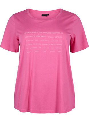 T-skjorte med tekstmotiv, Shocking Pink W.Pink, Packshot image number 0