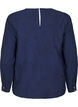 Langermet bluse med broderi, Blå, Packshot image number 1