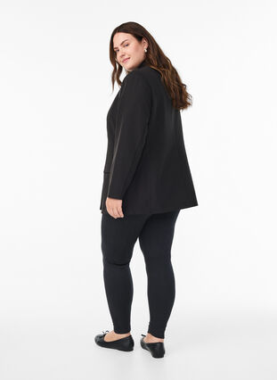 Zizzi Mønstrede leggings med regular waist, Svart, Model image number 2