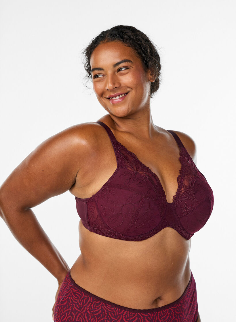 Polstret blonder BH med b&oslash;yle, R&oslash;d, Model image number 0