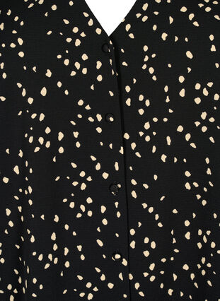 Skjortebluse med v-hals og trykk, Black Dot AOP, Packshot image number 2