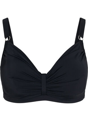 Bikinitopp med draperinger, Black, Packshot image number 0
