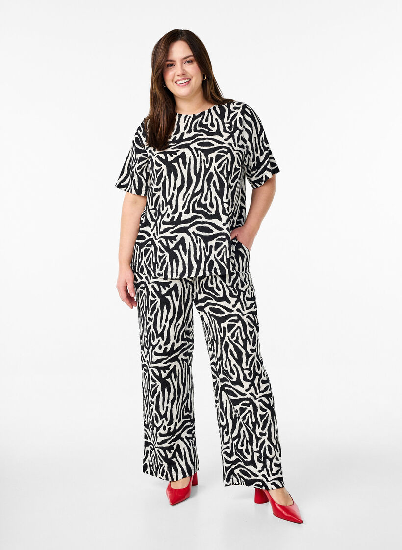 Bukser med sebramønster, Black w. White Zebra, Model