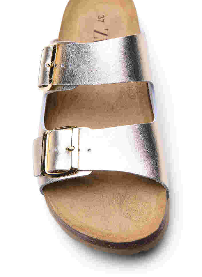 Skinnsandaler med en bred passform, Gold, Packshot image number 2