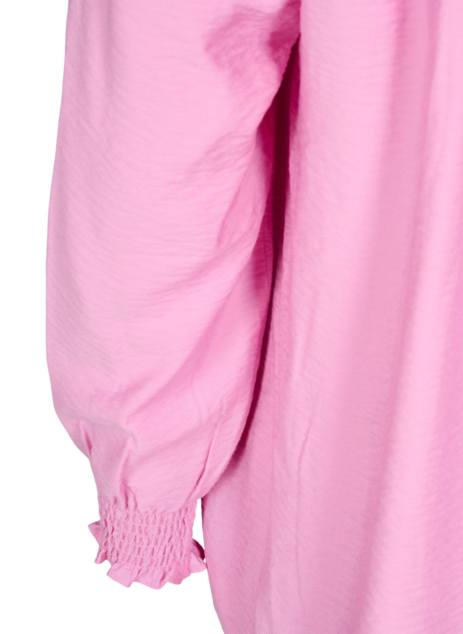 Zizzi Bluse med volangkrage, Rosa, Packshot image number 3