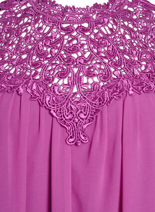 Zizzi Ermeløs festtopp med hekling, Lilla, Packshot image number 2