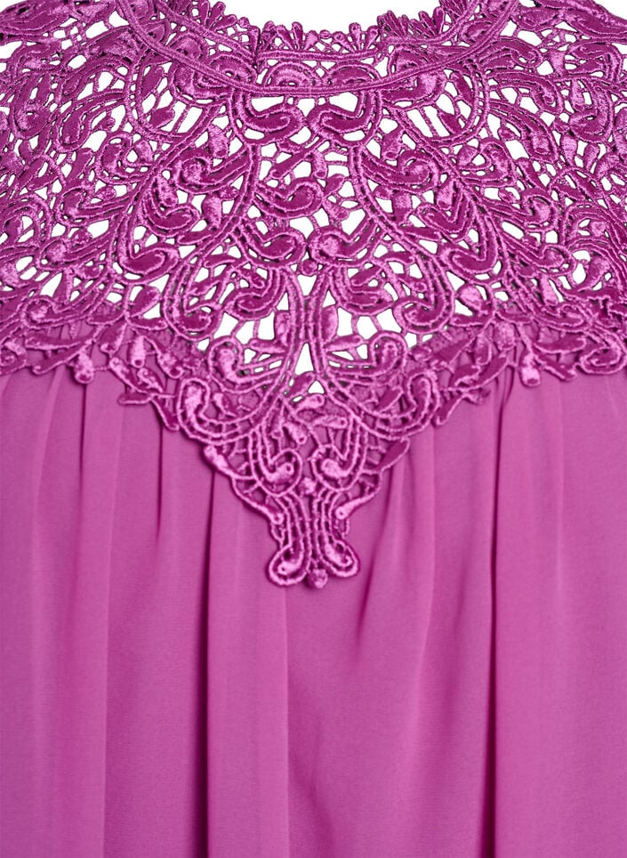 Ermeløs festtopp med hekling, Lilla, Packshot image number 2