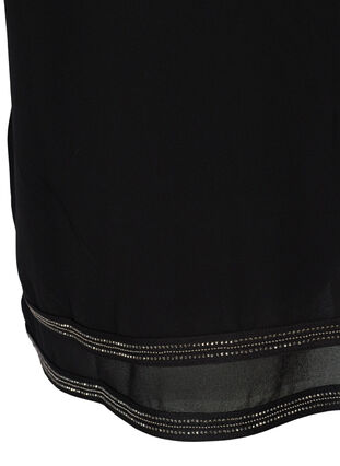 Bluse med 3/4-ermer og stener i bunnen, Black, Packshot image number 3