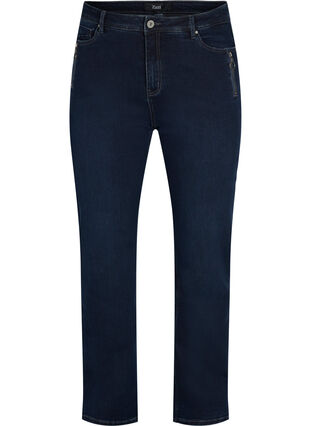 Regular fit Gemma jeans med høyt liv, Dark blue, Packshot image number 0