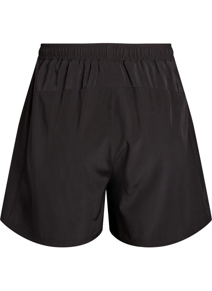 Treningsshorts med innershorts og en lomme til telefonen, Svart, Packshot image number 1