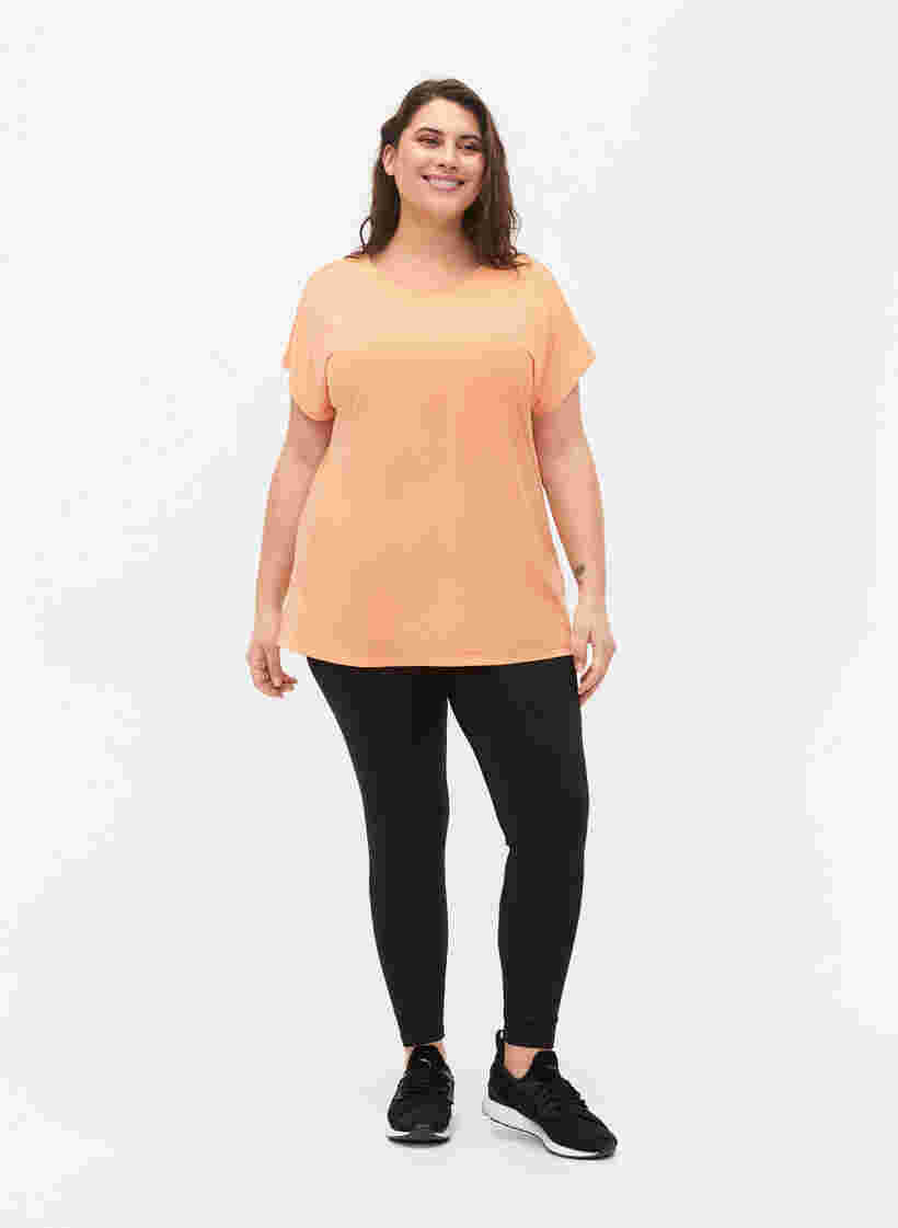 Kortermet trenings T-skjorte, Apricot Nectar, Model image number 2