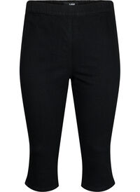 FLASH - Slim fit capribukser i denim med høyt liv
