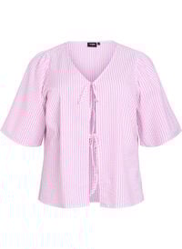 FLASH - Stripete bluse med sløyfer, Rosa FLASH - Stripete bluse med sløyfer