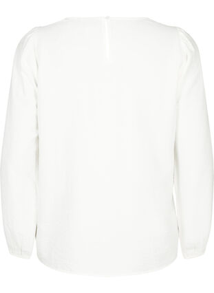 Bluse i viskose med heklede detaljer, Bright White, Packshot image number 1