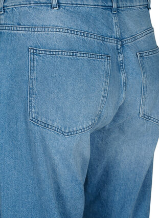 Jeans med rå kanter og rett passform, Medium Blue, Packshot image number 3