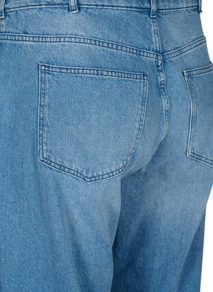 Zizzi Jeans med rå kanter og rett passform, Medium Blue, Packshot image number 3