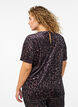Kortermet velour topp, Brun, Model image number 2