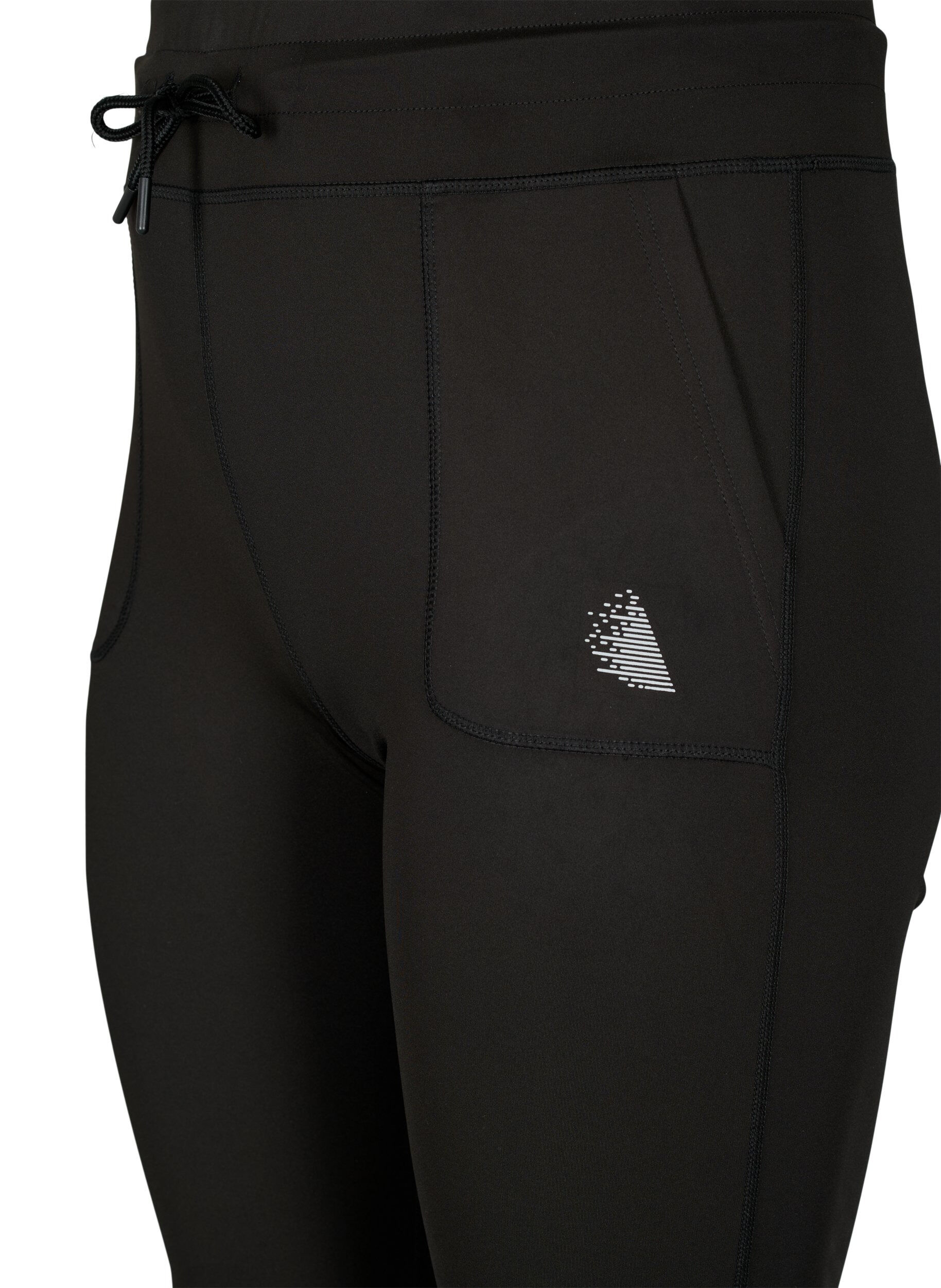 Zizzi Tettsittende treningshorts med lommer, Svart, Packshot image number 2