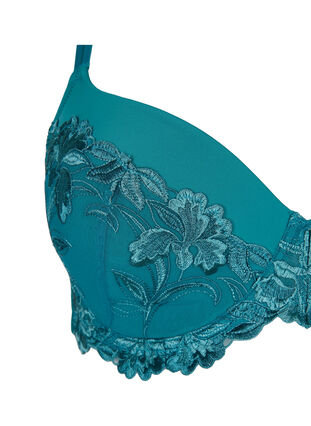 Zizzi Blonde-BH med bøyle og vattering, Green-Blue Slate, Packshot image number 2