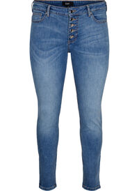 Sanna-jeans med supersmal passform og knappelukking