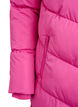 Lang pufferjakke med hette og lommer, Rosa, Packshot image number 3