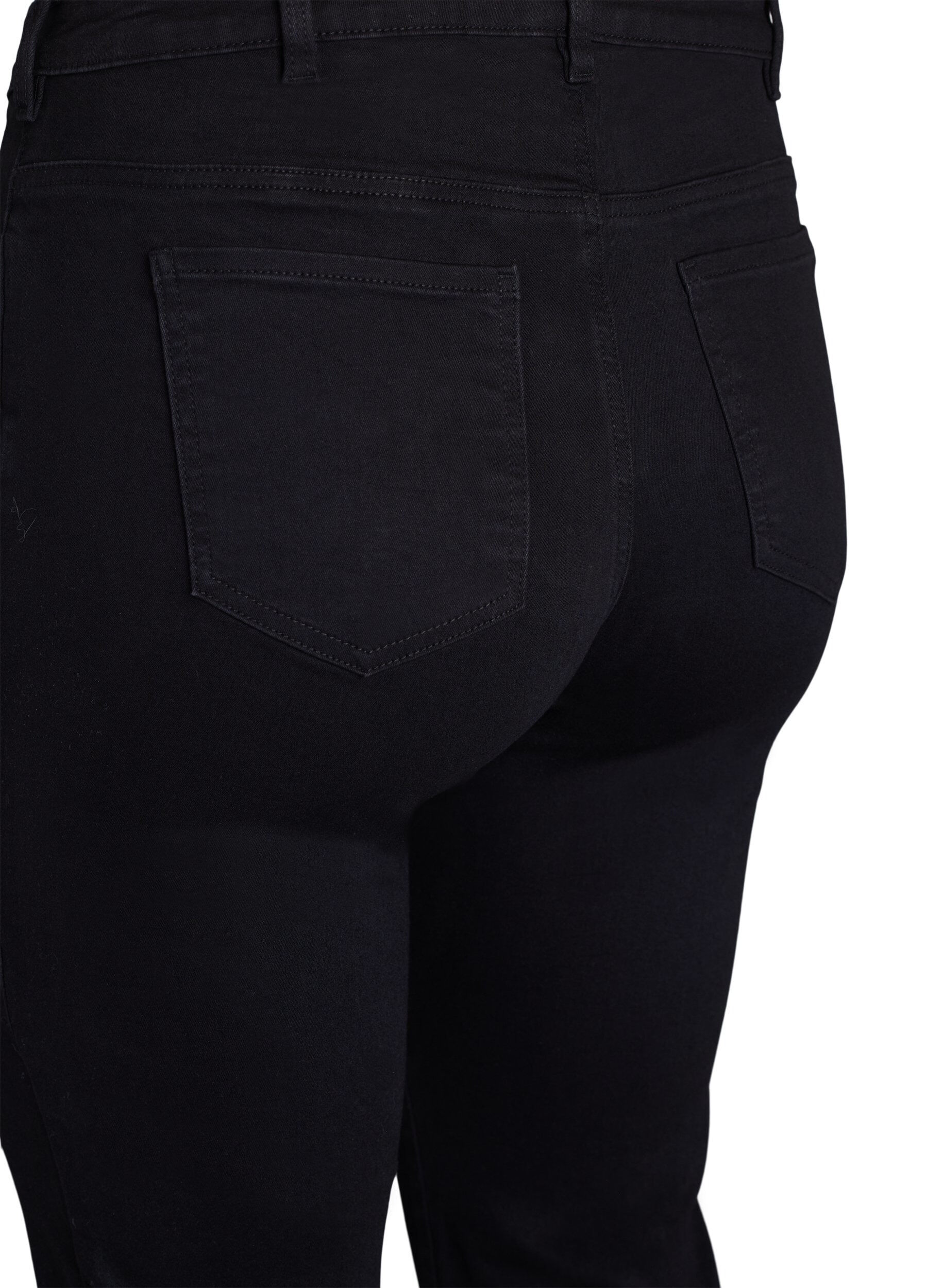 Zizzi Slim fit jeans med vanlig midje, Black, Packshot image number 3