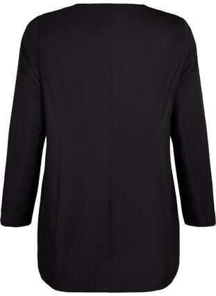 Zizzi Vårjakke med skjult knappestolpe, Black, Packshot image number 1