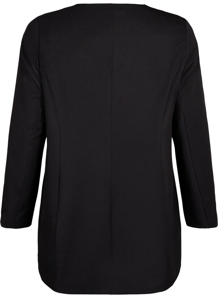 Vårjakke med skjult knappestolpe, Black, Packshot image number 1